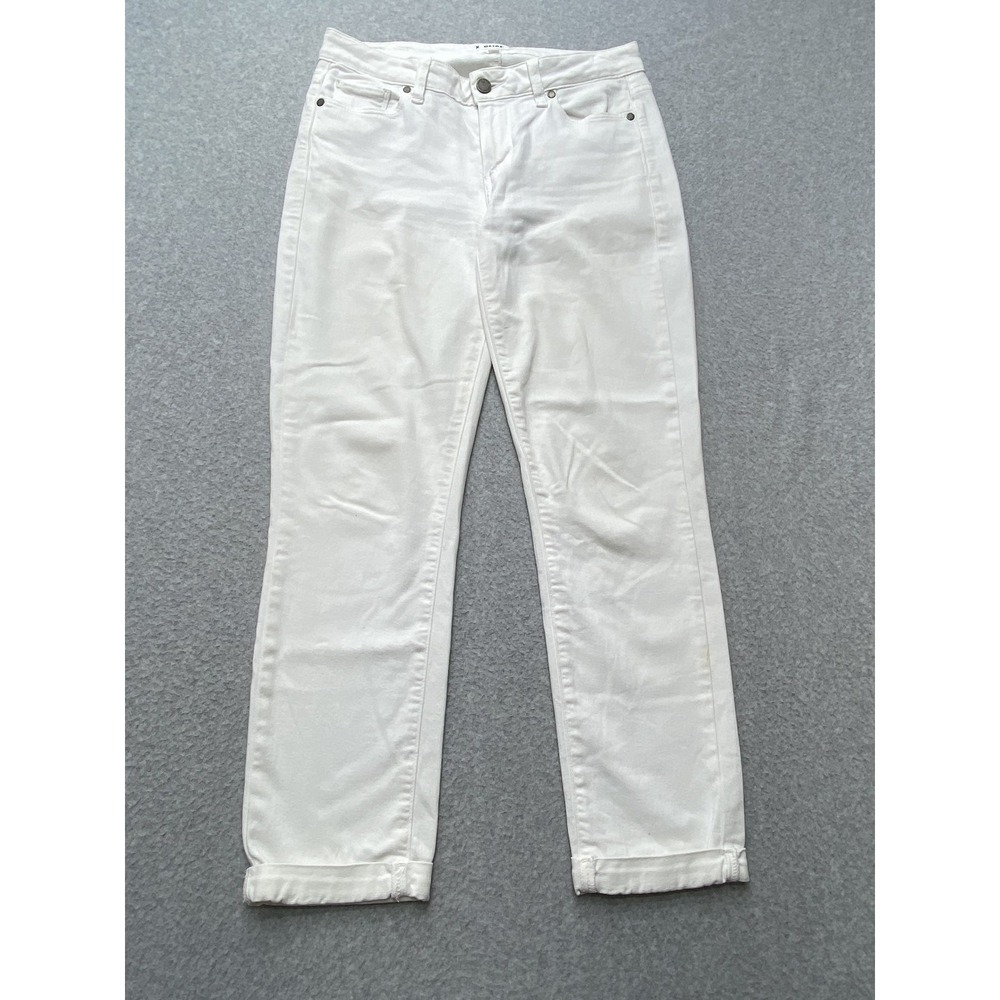 Paige Kylie Crop Jeans Womens 28 White Optic Stretch Denim Ankle Mid Rise‎ Pants